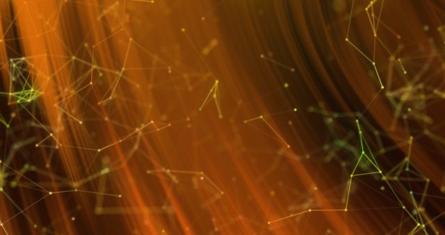 Abstract Constellation Network on Vivid Orange Background - Download Free Stock Images Pikwizard.com