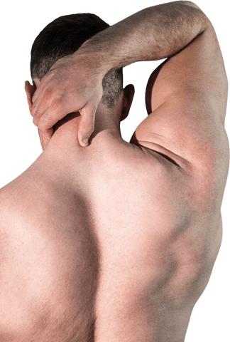 Transparent View Strong Bodybuilder Experiencing Neck Pain Relaxation - Download Free Stock Videos Pikwizard.com