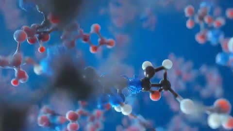 Panning Across Molecular Cluster in Futuristic Animation