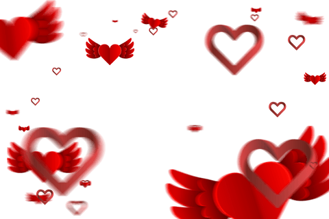 Floating Transparent Red Hearts with Wings Illustration - Download Free Stock Videos Pikwizard.com