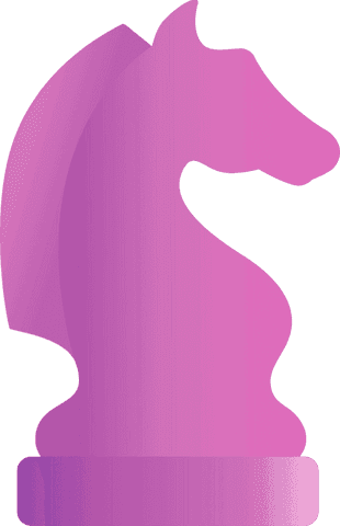 Transparent pink gradient knight silhouette glossy design