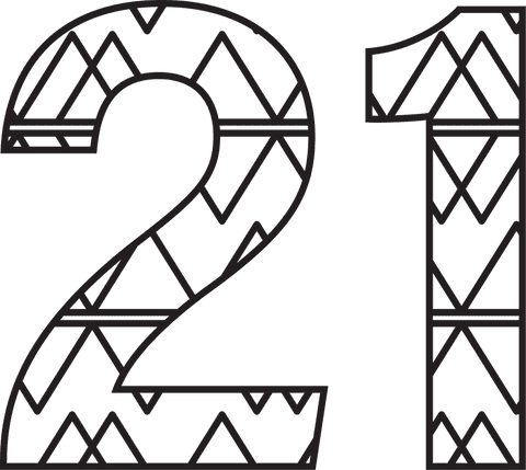Number 21 with Geometric Pattern on Transparent Background - Download Free Stock Videos Pikwizard.com