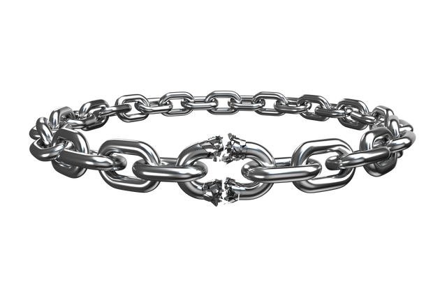 Transparent 3D Broken Silver Chain, Metallic Links, Isolated - Download Free Stock Videos Pikwizard.com