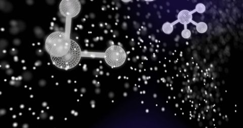 Futuristic dna and molecular structure over abstract space