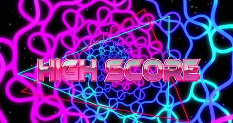 Retro futuristic high score neon design