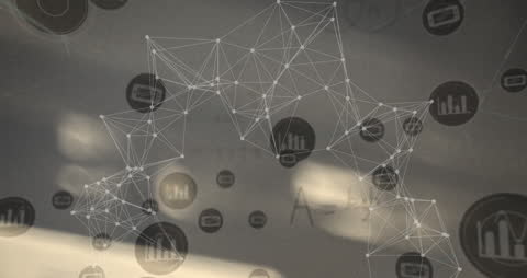 Digital Network Connections with Data Analytics Icons