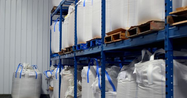 Packed Goods Stored in High Rack at Warehouse - Download Free Stock Images Pikwizard.com