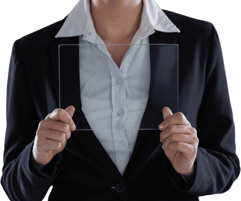 Businesswoman Holding Transparent Digital Tablet - Download Free Stock Videos Pikwizard.com