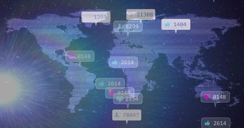 Global Digital Connectivity with Social Interactions