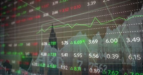 Stock Market Data Displayed on Modern Digital Screen Overlay - Download Free Stock Images Pikwizard.com