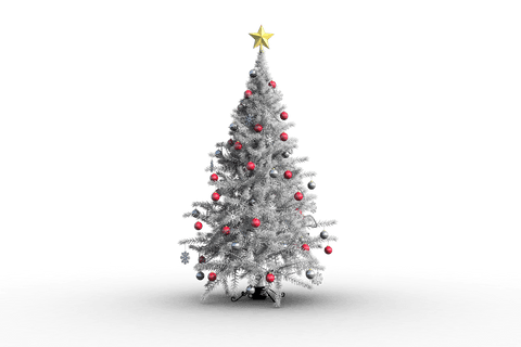 Transparent Holiday Christmas Tree with Star and Red Baubles - Download Free Stock Videos Pikwizard.com