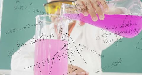 Scientist Conducts Experiment with Vibrant Chemicals