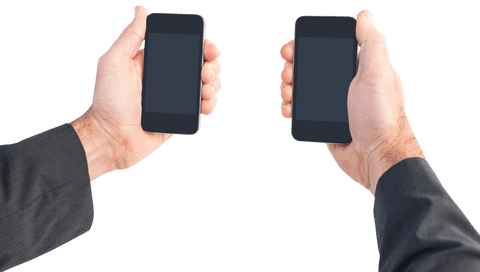 Businessman Holding Transparent Mobile Devices in Each Hand - Download Free Stock Videos Pikwizard.com