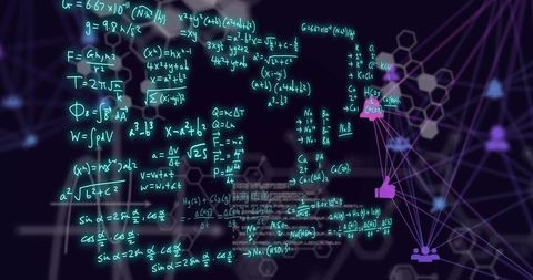 Complex Equations on Abstract Network Background - Download Free Stock Images Pikwizard.com