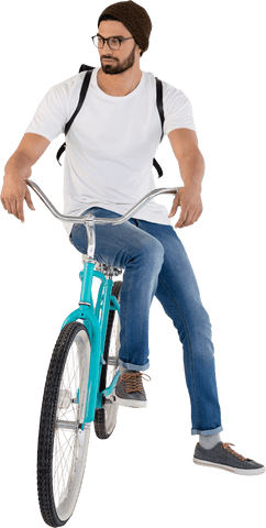 transparent image man resting on blue bicycle - Download Free Stock Videos Pikwizard.com