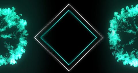 Abstract geometric background with neon green elements
