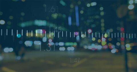 Abstract Cityscape with Data Overlay Indicating Digital Analysis Theme - Download Free Stock Images Pikwizard.com