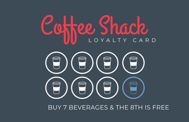 Modern Coffee Shop Loyalty Card Design for Customer Rewards - Download Free Stock Templates Pikwizard.com