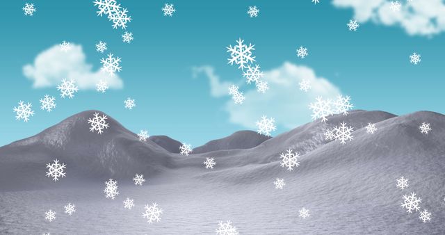 Snow Falling Over Peaceful Winter Landscape and Blue Sky - Download Free Stock Images Pikwizard.com