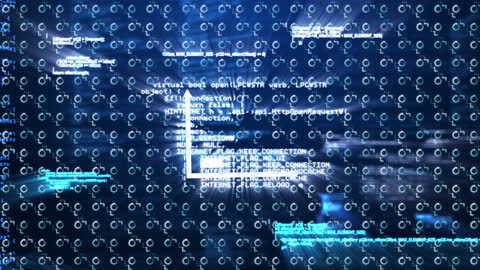 Futuristic Digital Coding Interface with Data Visuals