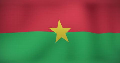 Burkina Faso National Flag Waving in the Wind