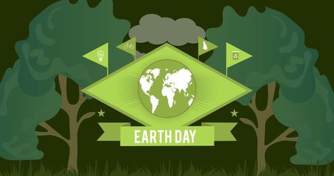 Earth Day Ecology Illustration with Global Themes