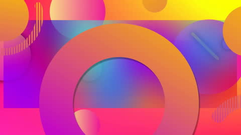 Vibrant Geometric Abstract with Colorful Circles and Shapes