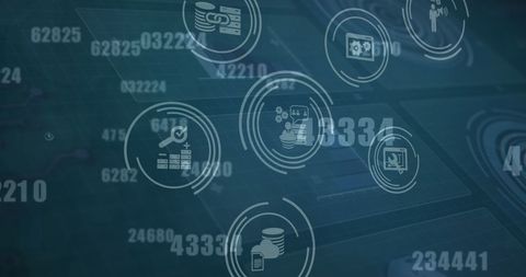 Digital Data Processing Concepts with Virtual Icons - Download Free Stock Images Pikwizard.com