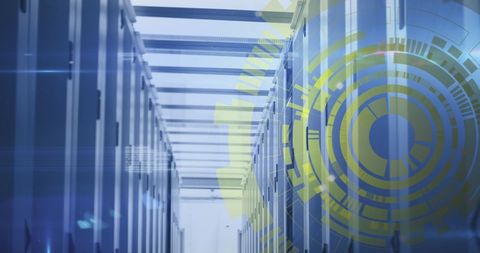 Digital Overlay of Coding Over Futuristic Server Room - Download Free Stock Images Pikwizard.com