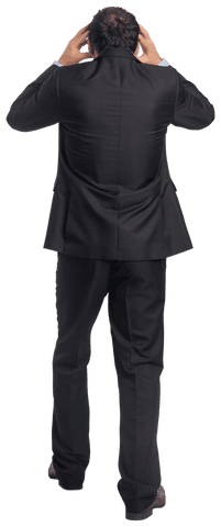 Stressed Businessman Wearing Suit Isolated Transparent Background