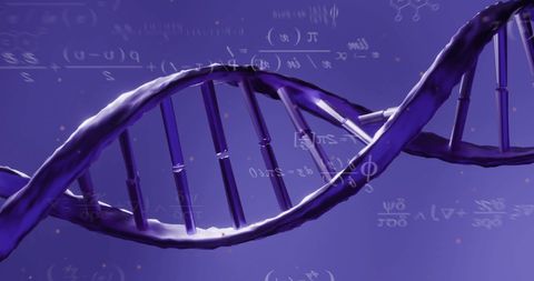 Abstract Digital DNA Strand with Mathematical Data Overlay - Download Free Stock Images Pikwizard.com