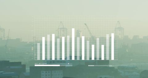 Data Processing Over Urban Port Cityscape - Download Free Stock Images Pikwizard.com