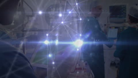 Surgeon Using Tablet with Digital Network Overlay