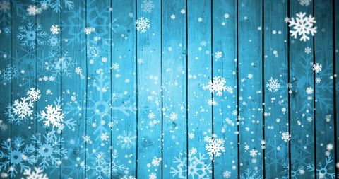 Falling Snowflakes on Blue Wooden Background with Copy Space - Download Free Stock Images Pikwizard.com