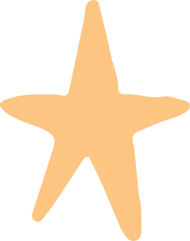 Minimalist organic star shape on transparent background