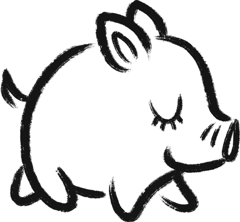 Minimalist Pig Illustration on Transparent Background - Download Free Stock Videos Pikwizard.com