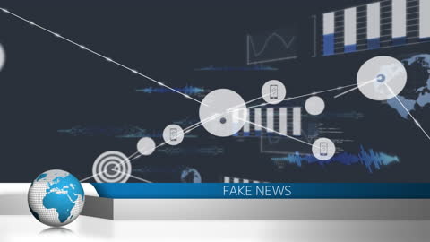 Visual Concept of Fake News with Globe and Data Connections