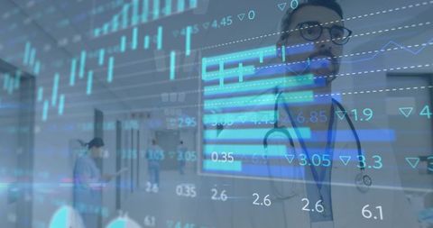 Doctor Analyzing Digital Medical Data in Hospital Hallway