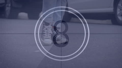 Animation Countdown Overlaid on Pedestrian