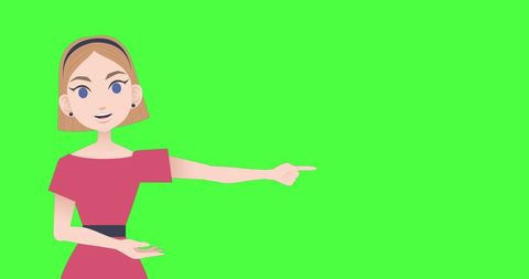 Illustrated Woman Gesturing with Green Screen Background - Download Free Stock Images Pikwizard.com