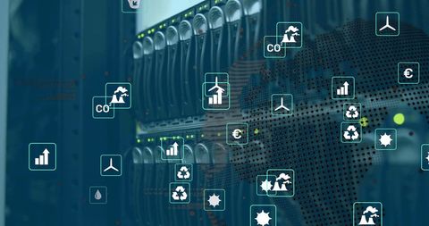 Sustainable technology concepts over data servers