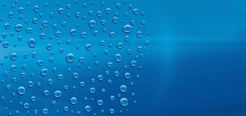 Blue water drops on transparent background illustration
