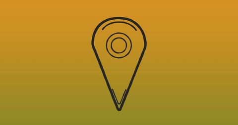 Map pin icon on yellow gradient background
