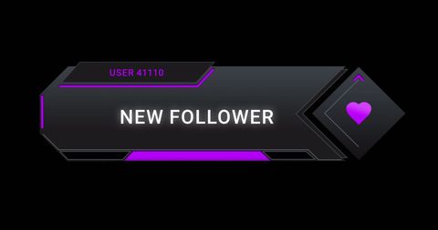 digital interface follower notification with neon heart - Download Free Stock Images Pikwizard.com