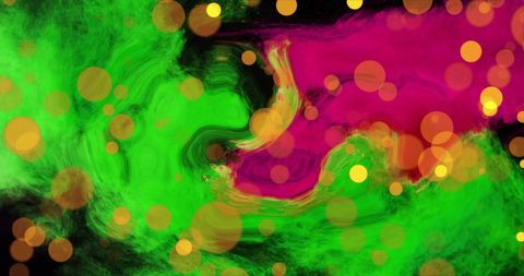 Abstract Colorful Light Orbs Overlaying Green and Pink Swirls - Download Free Stock Images Pikwizard.com
