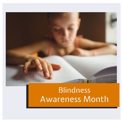 blindness awareness month campaign with braille reading - Download Free Stock Templates Pikwizard.com