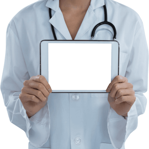 Transparent Female Doctor Holding Digital Tablet - Download Free Stock Videos Pikwizard.com