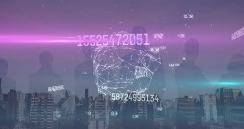 Data Processing Network Overlaying Urban Cityscape