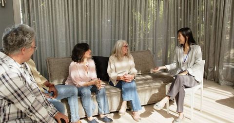 Supportive group therapy session promoting mental wellness