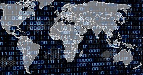 worldwide digital network with binary code overlay - Download Free Stock Images Pikwizard.com